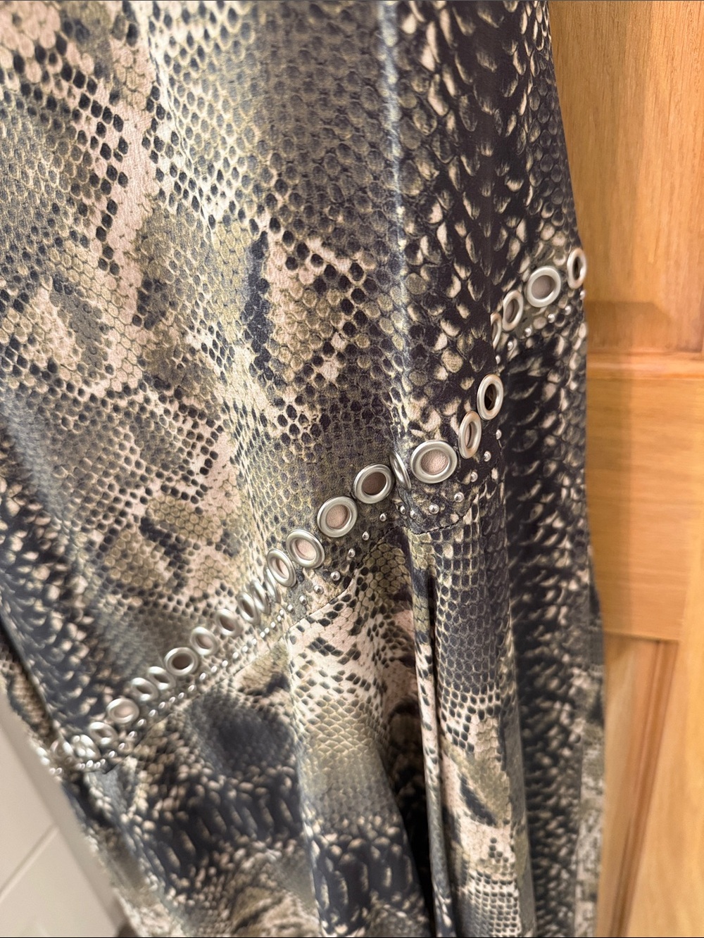 Haute Hippie Snake-Print Halter Midi Dress - Black & Brown - Picture 3 of 9